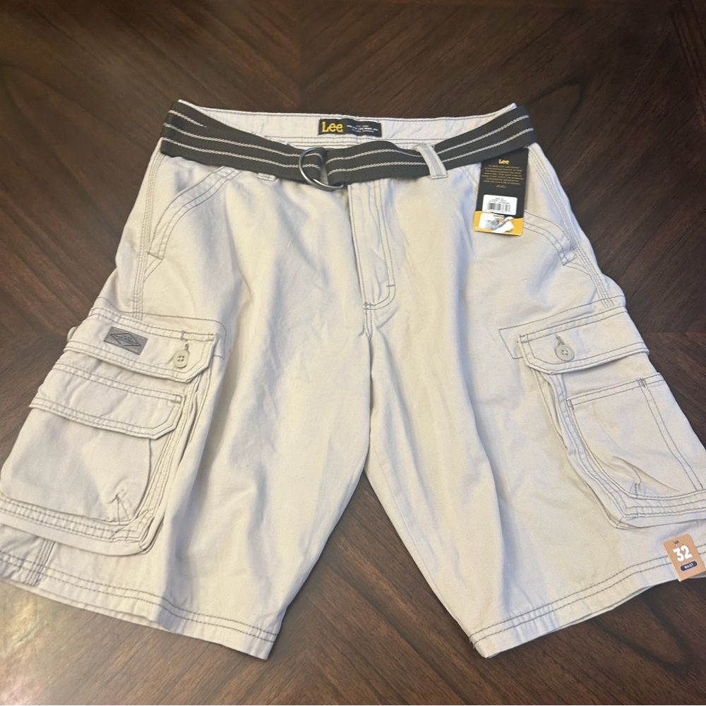 Lee mens Dungarees New Belted Wyoming cargo shorts, Cadet Gray, 32 US New